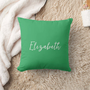 Elegant Sea Green Replace Your Own Name Throw Pillow
