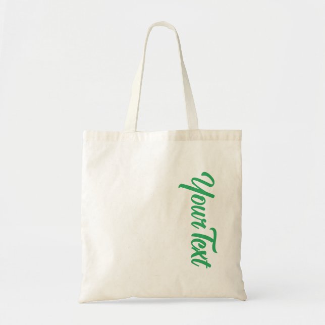 Elegant Sea Green Typography Text Template Budget Tote Bag (Front)