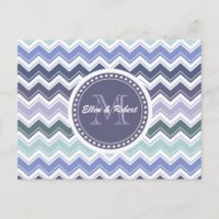 Elegant Sea Greens and Blues Chevron ZigZag Waves
