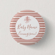 Elegant Sea Octopus Nautical Striped Baby Shower I
