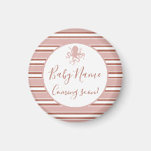 Elegant Sea Octopus Nautical Striped Baby Shower I