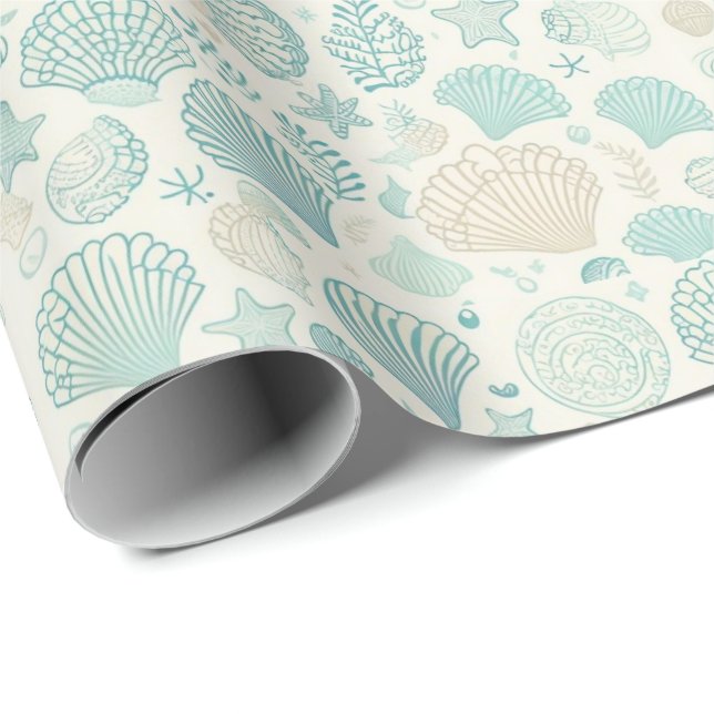 Elegant Sea Shell  Wrapping Paper (Roll Corner)