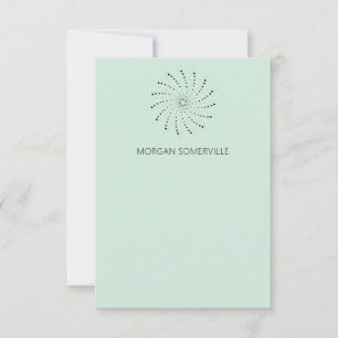 Elegant Seafoam Green Abstract Flower Modern Card