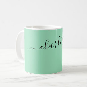 Elegant Seafoam Green Colour Name Personalized Coffee Mug