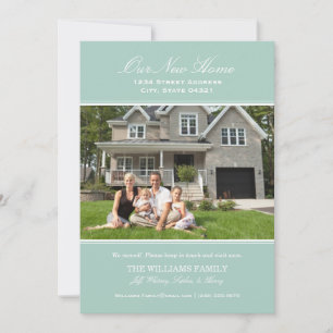 Elegant Seafoam Our New Home Photo Announcement