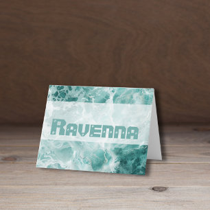 Elegant Seafoam Silver Wedding Color Name Note Card