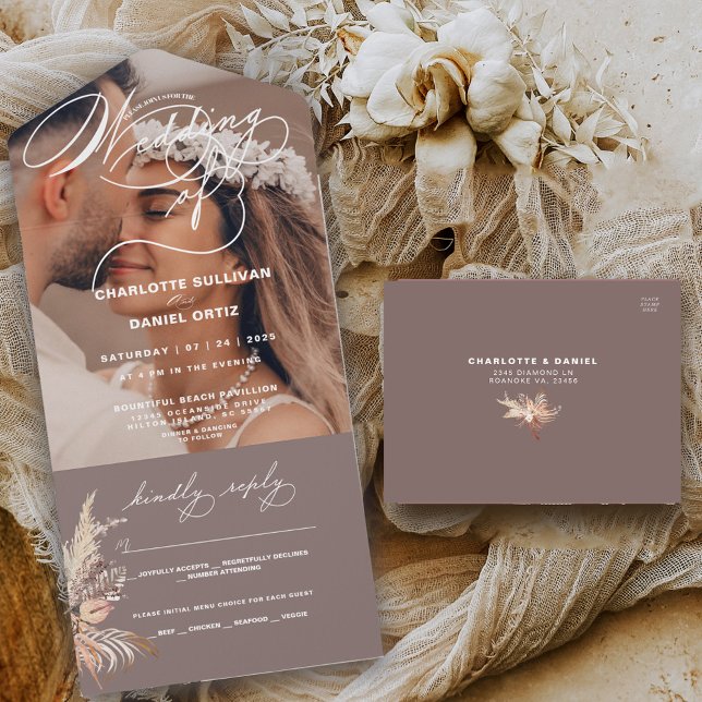Elegant Seal and Send Boho | The Wedding Of |     All In One Invitation (Creator Uploaded)
