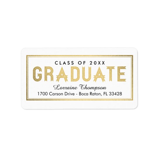 Elegant Seal Graduation Address Labels - Gold