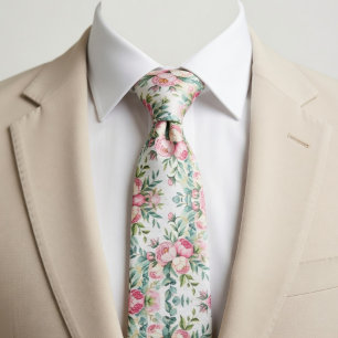 Elegant Seamless Floral Pattern Tie
