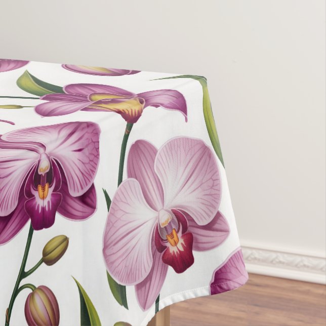 Elegant Seamless Pattern of Purple and Pink Orchid Tablecloth (In Situ)