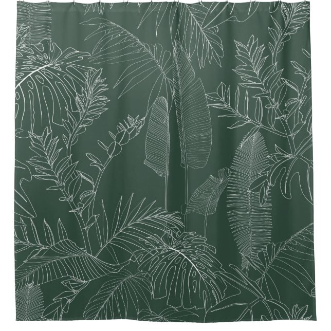 Elegant seamless pattern with green hand drawn lin (Front)