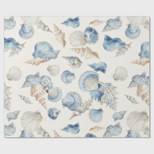 Elegant Seashell Border Wedding Wrapping Paper