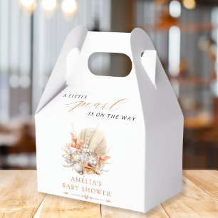 Elegant Seashell Pearl Baby Shower Favour Boxes