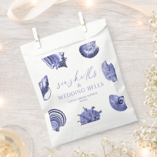 Elegant Seashells & Wedding Bells Bridal Shower Favour Bag
