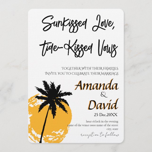 Elegant Seaside Beach Wedding Invitation (Front)