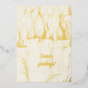 Elegant season greetings candels  Foil Favour Tag Holiday Card