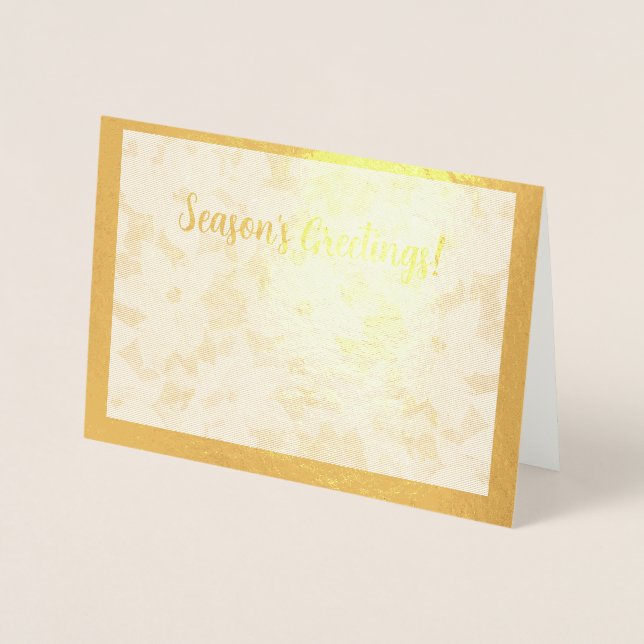 Elegant Season's Greetings Business Holiday Foil Card (Front)