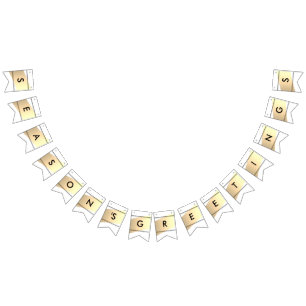 Elegant Season's Greetings Gold Paint Brush Swish  Bunting Flags