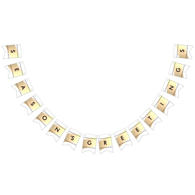 Elegant Season's Greetings Gold Paint Brush Swish  Bunting Flags (All)