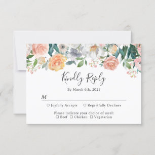 Elegant Secret Garden Botanical Floral Wedding RSVP Card