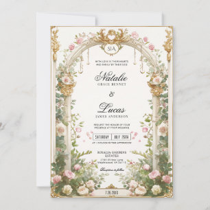 Elegant Secret Garden Floral Arch Wedding  Invitation