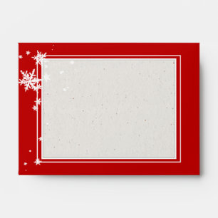 Elegant Seed Paper White Snowflakes 4x6" Red Envelope