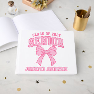 Elegant Senior Year Bow Design Guest Book