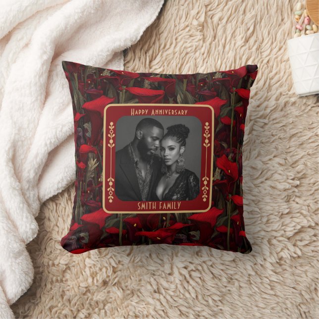 Elegant Sentimental 25Th Anniversary Throw Pillow  (Blanket)