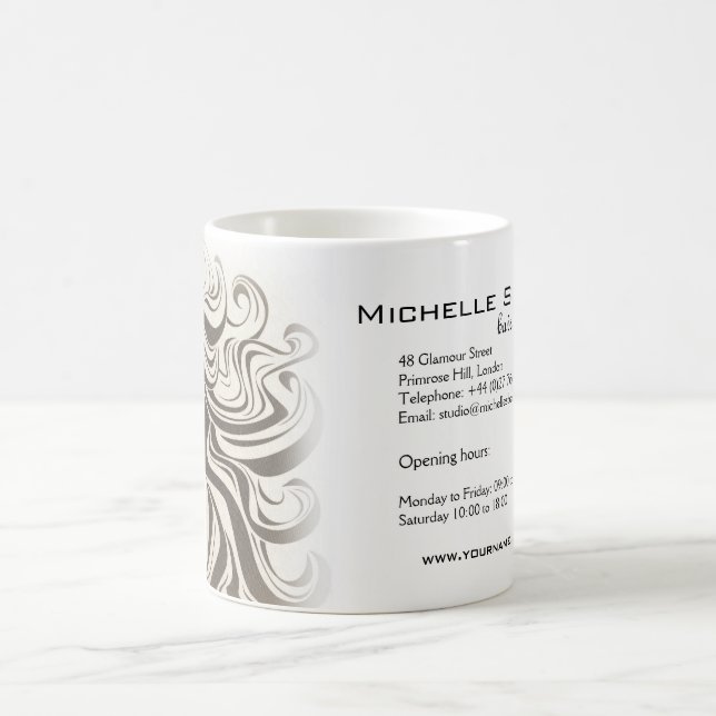 Elegant Sepia Chic Wavy Hairstyle Hair Extensions Coffee Mug (Center)