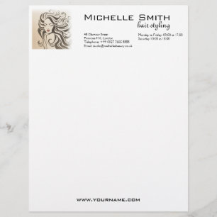 Elegant Sepia Chic Wavy Hairstyle Hair Extensions Letterhead