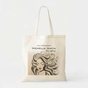 Elegant Sepia Chic Wavy Hairstyle Hair Extensions Tote Bag