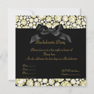 ELEGANT SEPIA DIAMONDS BACHELORETTE PARTY NEW INVITATION