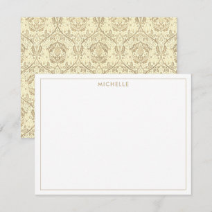 Elegant Sepia Tan Floral Pattern Card