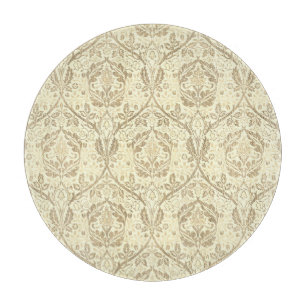 Elegant Sepia Tan Floral Pattern Cutting Board