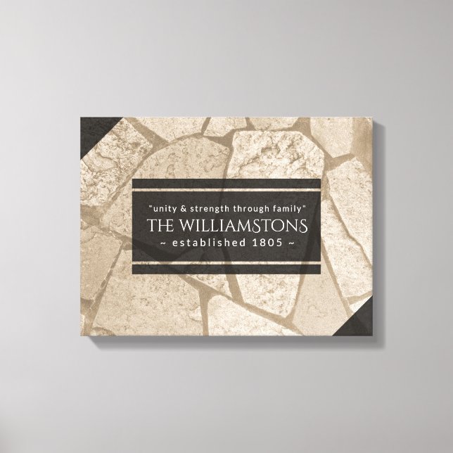 Elegant Sepia Toned Cracked Stones Canvas Print (Front)