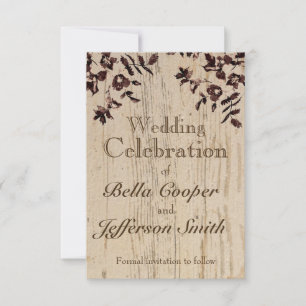 elegant sepia water Vintage Roses - whitewash wood Save The Date
