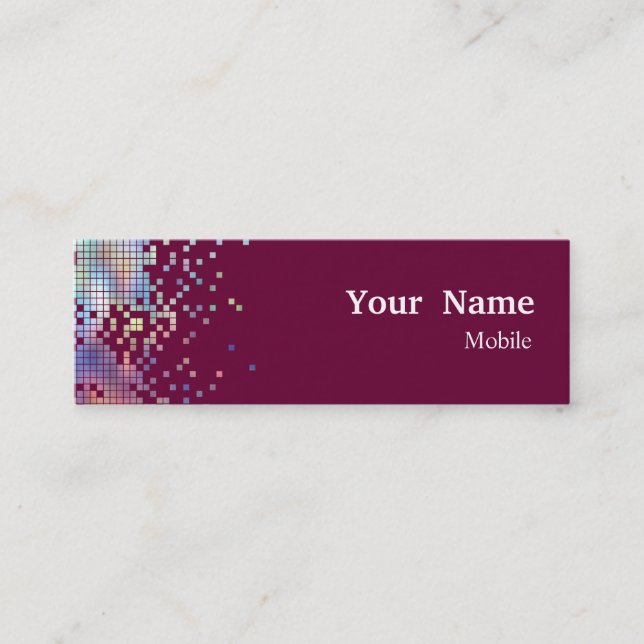 Elegant Sequins Hologram Mini Business Card (Front)
