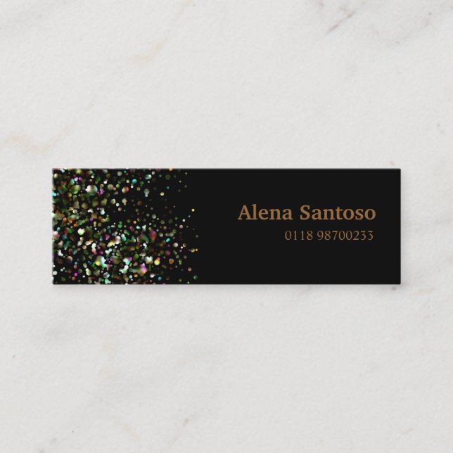 Elegant Sequins Mini Business Card (Front)