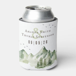 Elegant serene green mountain landscape can cooler