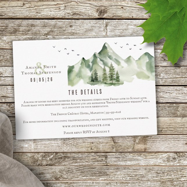 Elegant serene green mountain landscape QR code Enclosure Card (Creator Uploaded)