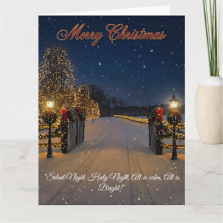 Elegant Serene winter scene adorned with lights Card