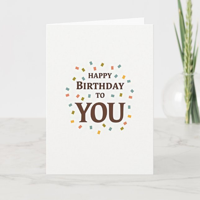 Elegant Serif Birthday Card (Front)