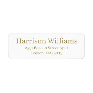 Elegant Serif Custom gold white return address