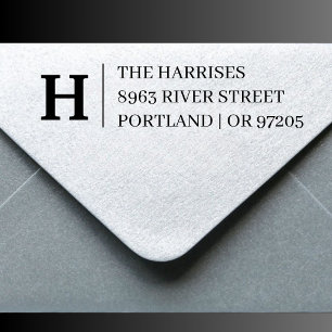 Elegant Serif Letter Monogram Address Stamp