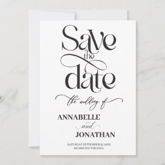 Elegant Serif Save the Date Wedding Invitation