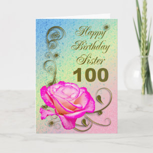 Élégant s'est levée la 100th carte d'anniversaire