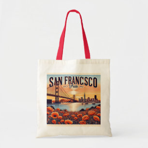 Elegant SF Sunset Golden Gate Tote Bag