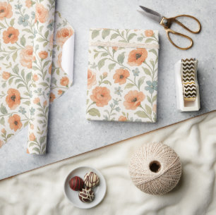 Elegant Shabby Chic French Floral Art Pattern Wrapping Paper