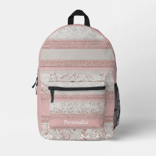 Elegant Shabby Chic Vintage Lace Personalized Printed Backpack