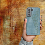 Elegant Shabby Girly Blue Floral Name Samsung Galaxy Case<br><div class="desc">A pretty soft blue tone on tone design. The background has the shabby look of aged vintage piece. The addition of an large floral flourish in the same hues as the background adds a simple touch of elegance that puts this design over the top. Add your name to make it...</div>